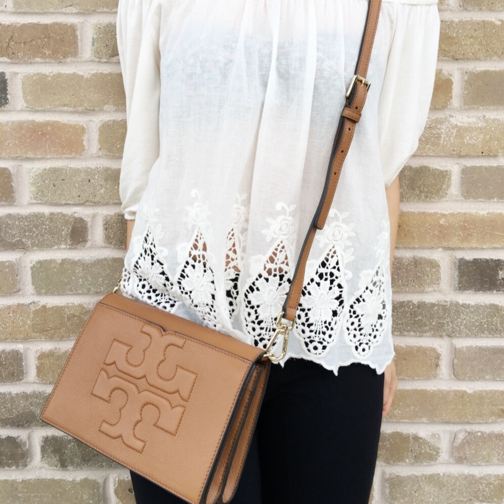 LAST1😍Tory Burch Bombe combo Crossbody Bag bark - Picture 2 of 5
